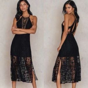 Free People Anastasia Lace Cut-Out Maxi Dress
